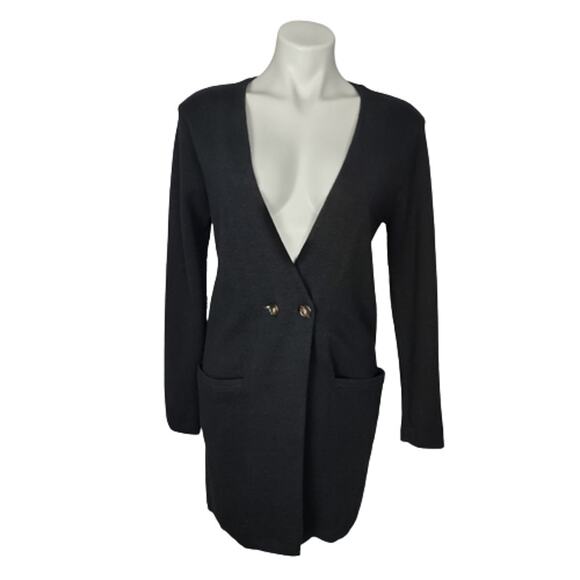 J Crew Mercantile Collarless Blazer Black Cardigan Size XS - Picture 15 of 15